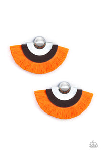 Fan the Flamboyance  - Orange Earrings