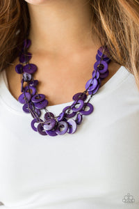 Wonderfully Walla Walla - Wooden  Purple Necklace