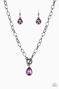 So Sorority - Purple Toggle Necklace