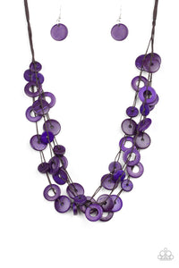 Wonderfully Walla Walla - Wooden  Purple Necklace